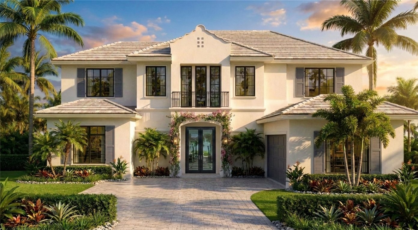 Front elevation and grand entry